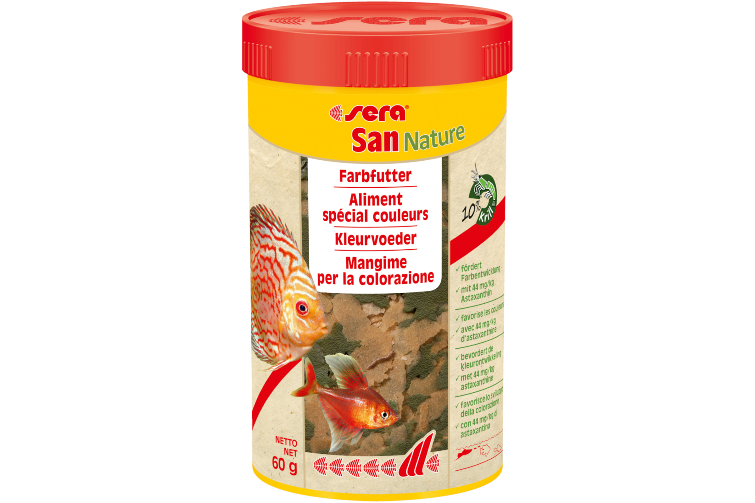 Sera San Color, Hauptfutter-Flocken, 250 ml